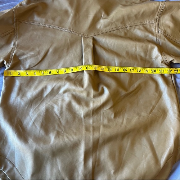 NICHOLAS Aretha Dark Tan Vegan Leather Shacket - Size 6 OVERSIZED- EUC - Picture 7 of 11